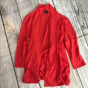 Talbots XLp open front tangerine cardigan NEW